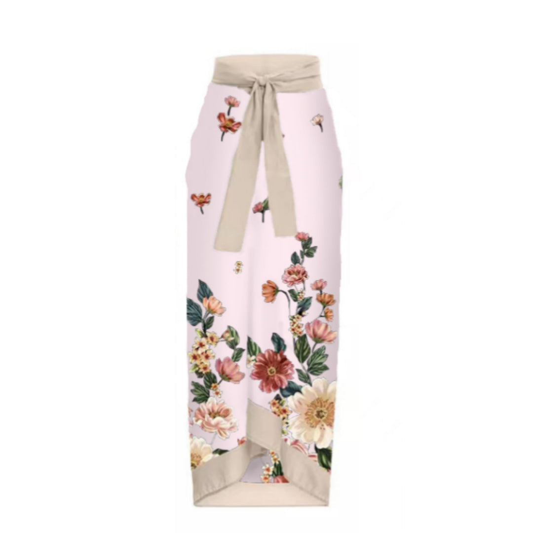 Mesh Two Piece French Swimsuit Digital Printing Sheath Dress Swimsuit for Women Bella Mia